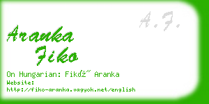 aranka fiko business card